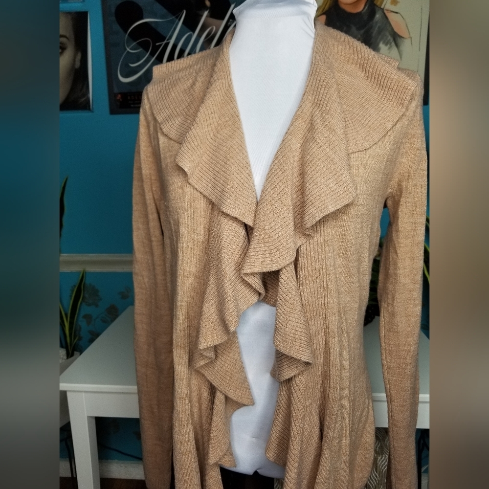 Debbie Morgan Waterfall Cardigan in Camel